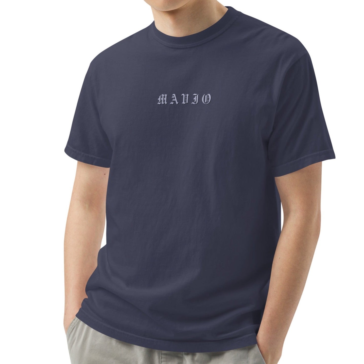 Heavyweight Stone Blue Cotton T-Shirt